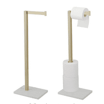 Free Standing Toilet Paper Holder Stand Bathroom Toilet Paper Holder with Storage  Stainless Steel Rustproof Tissue Roll Holder Floor Stand Brushed Gold