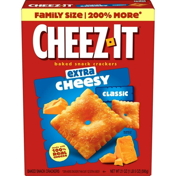 Cheez-It Extra Cheesy Baked Snack Crackers Family Size - 21oz - Pack of 2