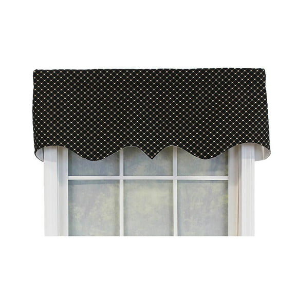 RLF Home Passat Regal Valance Black. 3" Rod Pocket 50"W x 17"L