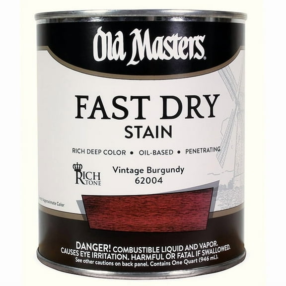 4-Pack of 1 qt Old Masters 62004 Vintage Burgundy Fast Dry Stain Interior Oil-Based Wood Stain