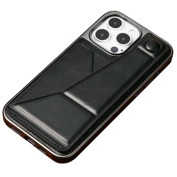 Case For IPhone 16/16 Plus/16 Pro/16 Pro Max, Wallet Card Holder Leather Case Wrist Strap Bracket Phone Cover Anti-scratch Shockproof Shell