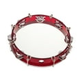 thumbnail image 4 of Ensemble Tambourine Portatif de 10 Pouces à Double Rangée Tambourine Instrument de Percussion Jouet Éducatif Instrument de Musique pour Performances à l'Église Enfants et Adultes avec Touches d'Accord Rouge, 4 of 8