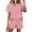 short sets 159#Pink, variant on WAYUTE Womens 2 Piece Outfits Solid Color Short Sleeved T Shirt and Shorts Casual Drawstring Tie Up Breathable Workout Sport Set