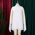 thumbnail image 4 of AURA Chiffon Midi Dress Cape Batwing Extra Long Sleeve Round Neck High Waist A-Line S-XXXL, 4 of 7