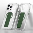 thumbnail image 2 of Decase for iPhone 15 Pro Max Slim Clear Case with Stand Hand Strap,Support Wireless Charging,Shockproof Rugged Dual-Layer Transparent Magnetic Back Cover for iPhone 15 Pro Max,Green, 2 of 8
