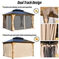 thumbnail image 2 of Hommow 11' x 13' Hardtop Gazebo, Wood Gazebo with Black Double Polycarbonate Hardtop Roof, Outdoor Gazebo for Garden, 2 of 8