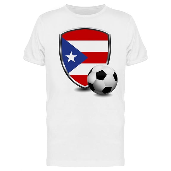 Puerto Rico Shield Soccer T-Shirt Men -Image by Shutterstock, Male XX-Large