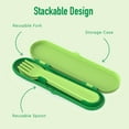 thumbnail image 4 of Bentgo Kids Utensil Set - Reusable Plastic Fork, Spoon, & Storage Case Made From BPA-Free Materials, Dishwasher Safe - Ideal for School Lunch, Travel, Outdoor Use (Safari), 4 of 6