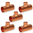 thumbnail image 1 of Supply Giant Ddsu1259-5 Paquete De 5 Accesorios De Cobre En T Reductores Con Extremos De Sudor 1-1/4 X 1-1/4 X 3/8, 1 of 1