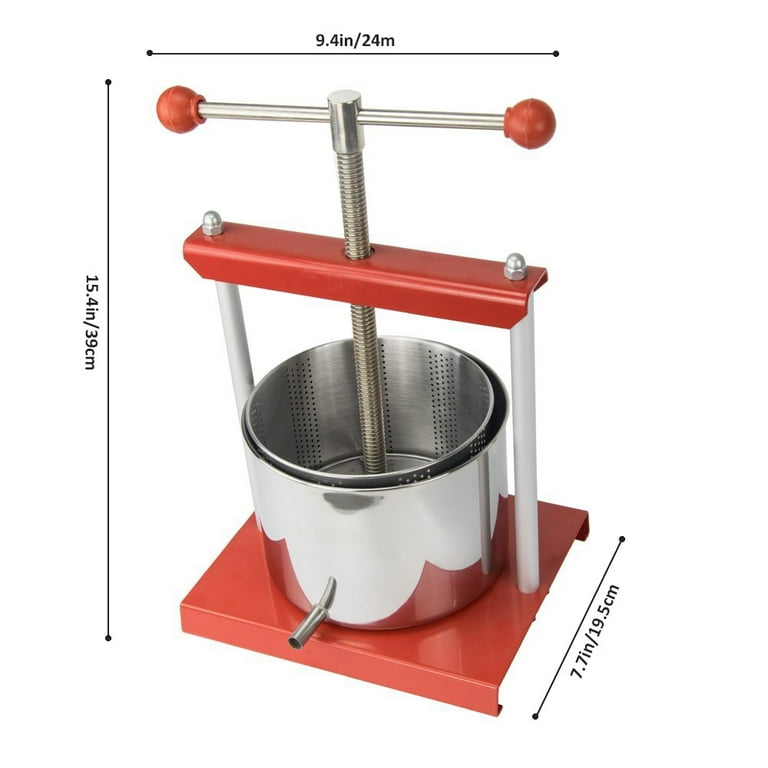 0.53 Gal Fruit Wine Press - 100% Natural Juice Making for  Apple/Carrot/Orange/Berry/Vegetables,Food-Grade Stainless Steel  Cheese&Tincture&Herbal Press