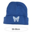 thumbnail image 6 of D-GROEE Knitted Winter Beanies Butterflies Embroidery Harajuku Style Acrylic Fiber Warm Skull Cap Cuff Watch Hat for Men or Women, 6 of 8