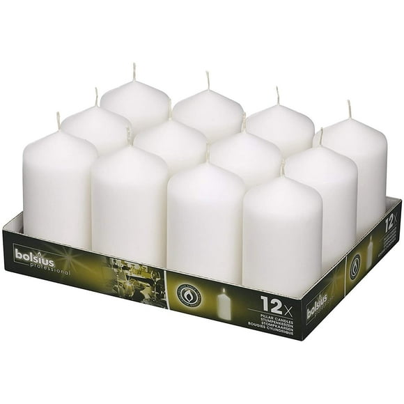BOLSIUS Ensemble de Bougies Piliers de Mariage Blanches 12 Pa. 128 X 68 mm (Après 2,7 X 5 Po)