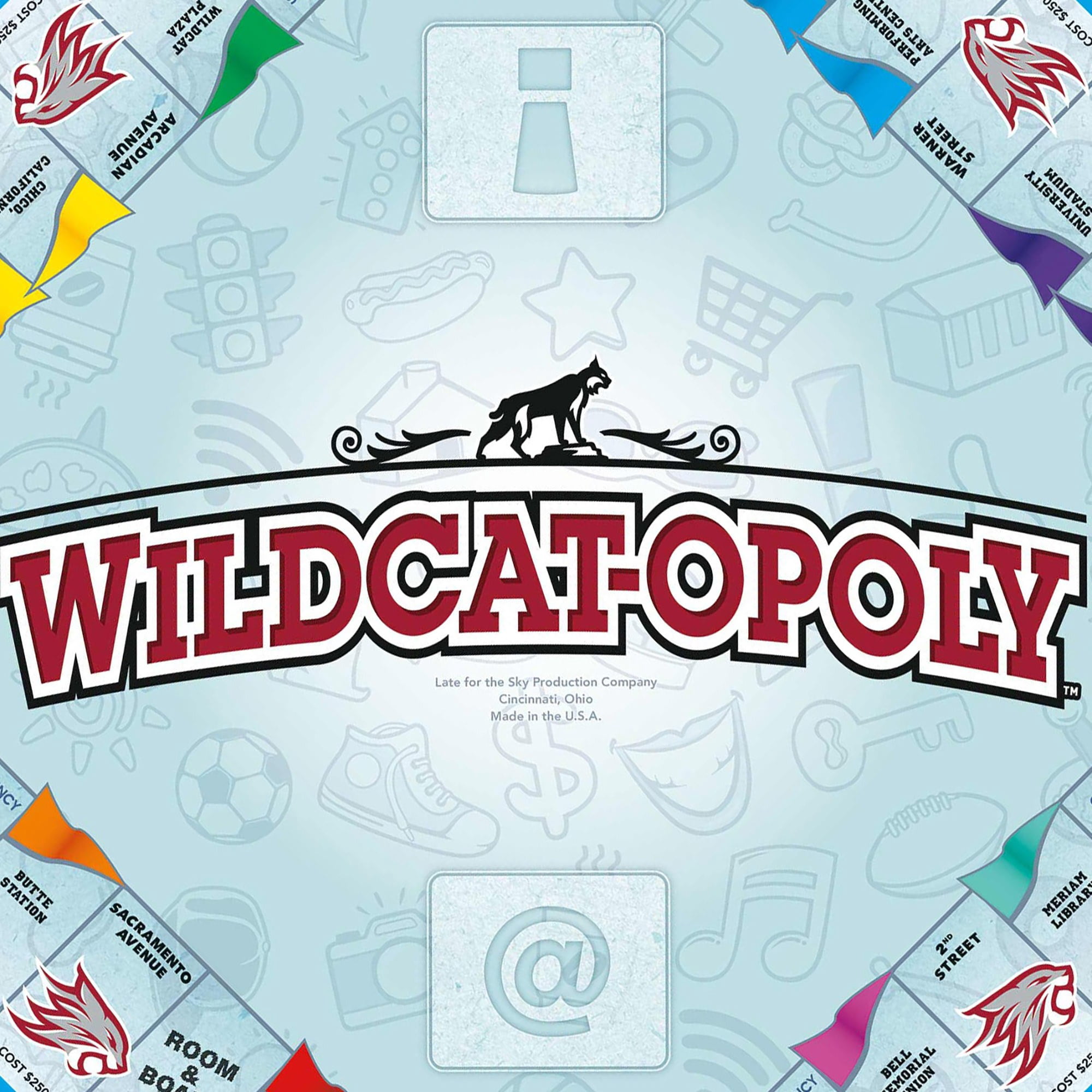 Late For The Sky: Wildcat-Opoly - University Themed Family Board Game, Opoly-Style Game Night, Traditional Play Or 1 Hr Version, Ages 8+, 2-6 Players