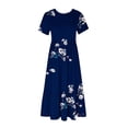 thumbnail image 3 of Fankiway Robe Longue Ample à Manches Courtes avec Poche et Col Rond Imprimé pour Femmes Rondes Robes de Printemps pour Femmes 5862, 3 of 4