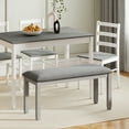 thumbnail image 5 of Gymax Set Of 2 Upholstered Bedroom Bench w/Padded Seat & Solid Wood Legs for Dining Room, 5 of 9