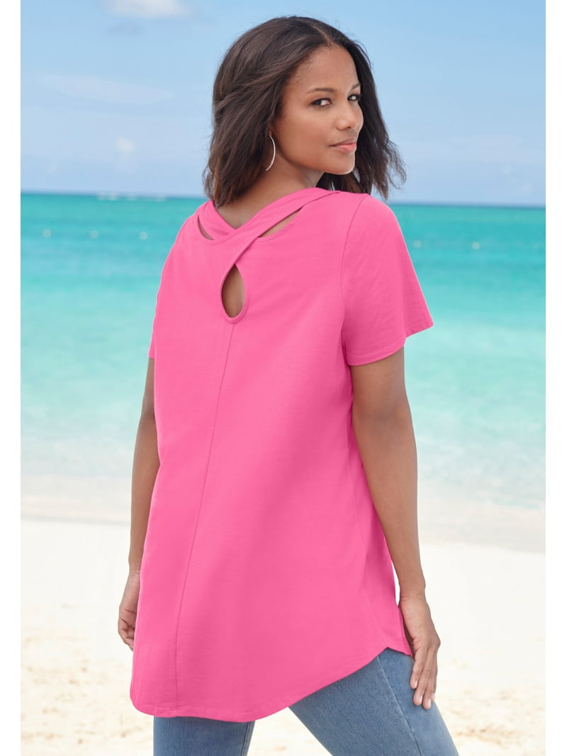 Roaman's Women's Plus Size Ultimate Crisscross Back Tunic