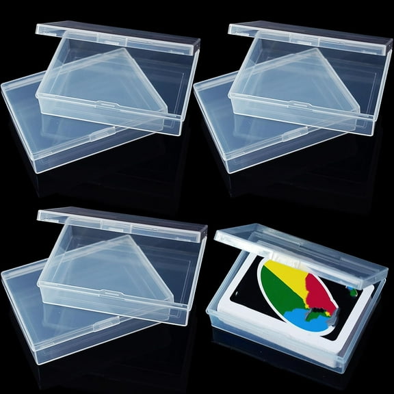 6 Pcs Playing Card Box Trading Card Case,Bexikou Clear Card Deck Cases Card Storage Organizer,Plastic Playing Card Case for Bank Card Business Card Gaming Cards(Transparent)