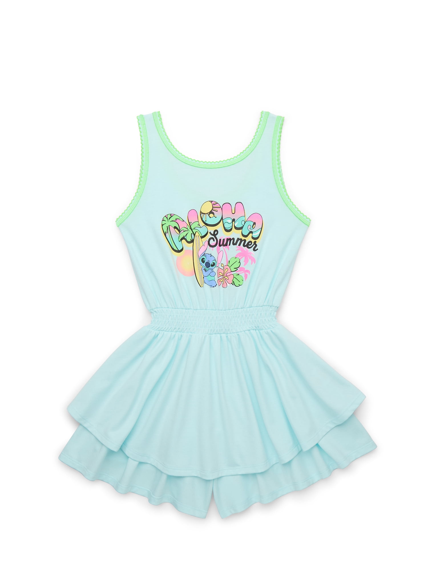 Lilo & Stitch Girls Flutter Skirt Graphic Romper, Sizes 4-12
