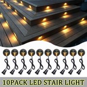 10pcs 35mm LED Deck Light Kit 4W 100LM SMD 5050 Small Recessed Underground IP67 Waterproof Spotlight Kit Outdoor Landscape Garden Walkway Stairs Decoration