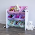 thumbnail image 4 of Humble Crew Kid's 9 Plastic Bin Toy Storage Organizer with Chalkboard Side Panel, Multi Color, 4 of 8