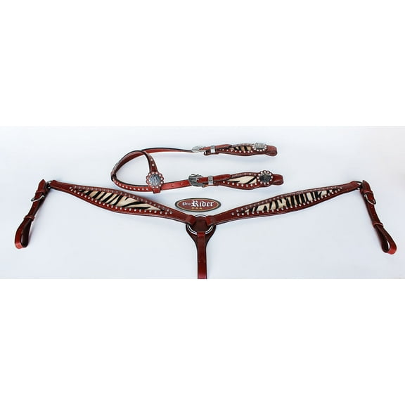 Horse Saddle Tack Rodeo Bridle Western Leather Headstall Breast Collar 78103A