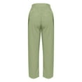 thumbnail image 4 of SELONE Green Womens Long Pants Pull on Plus Size Lounge Pants with Pockets Elastic Waist Cropped Trouser Casual Beach Pants Drawstring Solid Tapered Lightweight 4XL Tall Breathable Summer Clothes, 4 of 5