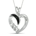 thumbnail image 3 of JewelersClub Black Diamond Accent Sterling Silver Heart Pendant, 18", 3 of 4