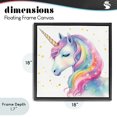 thumbnail image 4 of Stupell Industries Contemporary Enchanted Rainbow Mane Unicorn Black Floating Frame Canvas Art, 18 x 18, by Creative Studio, 4 of 8