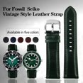 thumbnail image 4 of Correa de reloj de piel de vaca vintage de 20 mm y 22 mm para Fossil Je-ep Wrangler Seiko, pulsera de cadena de reloj verde retro de cuero genuino para hombres y mujeres, 4 of 5