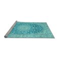 thumbnail image 2 of Ahgly Company Machine Washable Indoor Square Medallion Light Blue Traditional Area Rugs, 5' Square, 2 of 4