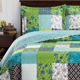 thumbnail image 2 of Royal Tradition Rebekah Ensemble de Courtepointe Imprimée en Microfibre Surdimensionnée 3 Pcs, Multi Couleurs Vert et Bleu, 2 of 2