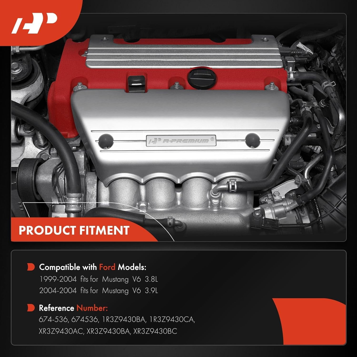 A-Premium Right Side Engine Exhaust Manifold Kit W/Gasket & Nuts & Studs & Washers [3.8L 3.9L] Compatible with Ford Mustang 1999-2004