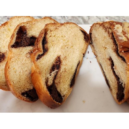 Tsoureki Greek Traditional Sweet Bread (Brioche) by Artisan Levant - Ideal for French Toast… (Dark Chocolate Hazel Nut Praline Stuffed)
