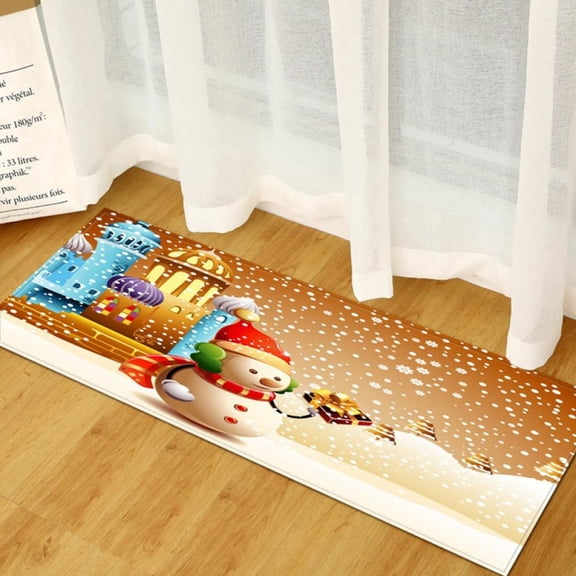 Christmas Rug Kitchen Rugs Home Bathroom Absorbent Non-slip Mat, Living Room Kitchen Sofa Carpet Door Mat Floor Mat, Christmas Rug, 15.75" * 23.62"