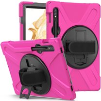 XYX Case for Samsung Galaxy Tab S7 11.0 inch SM-T870/SM-T875/SM-T876 with 360 Degree Rotating, Hand Strap, Shoulder Strap, Rose