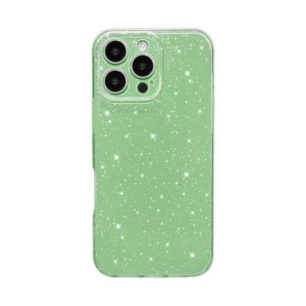 HAYAN Case for iPhone 16 Pro Case Glitter Cute Sparkly Shiny Bling Sparkle Phone Cases 6.3", Thin Slim Fit Soft TPU Bumper Shockproof Rubber Protective Cover for Women Girls Girly, Matcha Green