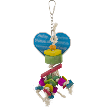 Hartz Feather Frenzy Bird Toy, Rope and Wood Combination