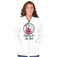 thumbnail image 3 of Breast Cancer Fighter Rosie Riveter Zip Hoodie Sweatshirt Women Brisco Brands M, 3 of 6