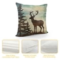thumbnail image 4 of JEUXUS Bear Deer Pillow Cover, Vintage Background Wildlife Elk Moose Tree Pillowcase Soft Holiday Decorative Pillow cases Double Sided Cushion Covers for Sofa Bedroom Bed Decor, 4 of 5