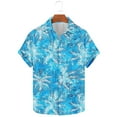thumbnail image 4 of Handshe Men's Hawaiian Shirt Tops Vintage Short Sleeve Button Down Beach Shirt Male Tropical Floral Summer Pullover Party Holiday, 4 of 6