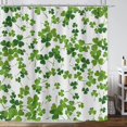 thumbnail image 2 of St. Patrick''s Day Clover Shower Curtain, Green Shamrock Leaves Shower Curtain for Bathroom, Spring Irish Festival Fabric Shower Curtain Set, Polyester 72x72 Inch 12 Pack Plastic Hooks, 2 of 6