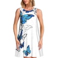 thumbnail image 1 of Disketp Blue Flying Butterflies para Vestido sin Mangas para Mujeres, Vestidos de Verano para Mujeres, Casual y Holgado para la Playa, 1 of 7