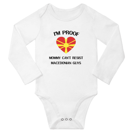 

I m Proof Mommy Can t Resist Macedonian Guys Baby Long Sleeve Bodysuits Unisex Gifts (White 6 Months)