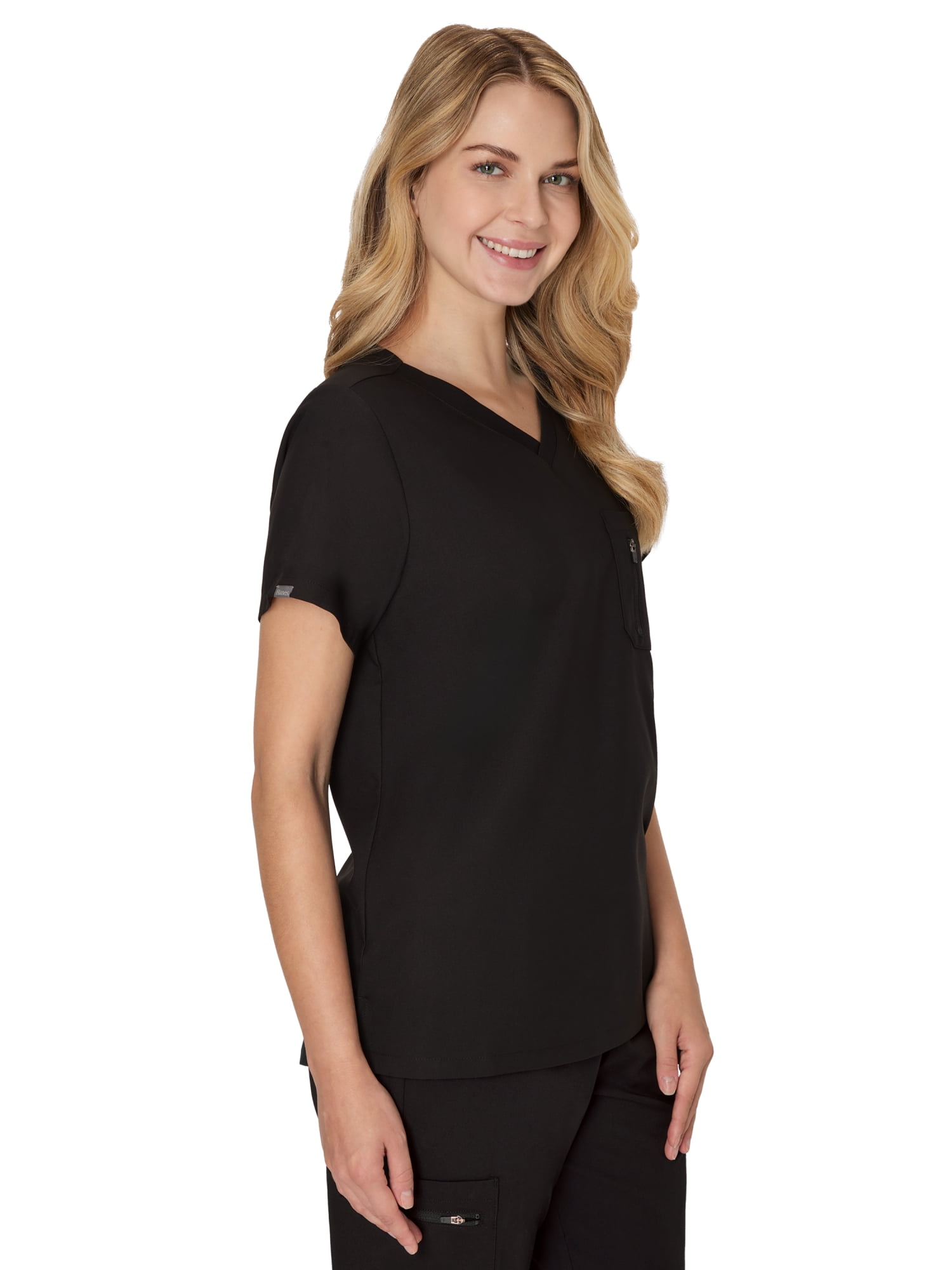 Hanes Womens Scrubs V-Neck Scrub Top, Premium, Short Sleeve, 3 Pocket, Sizes XS-3XL