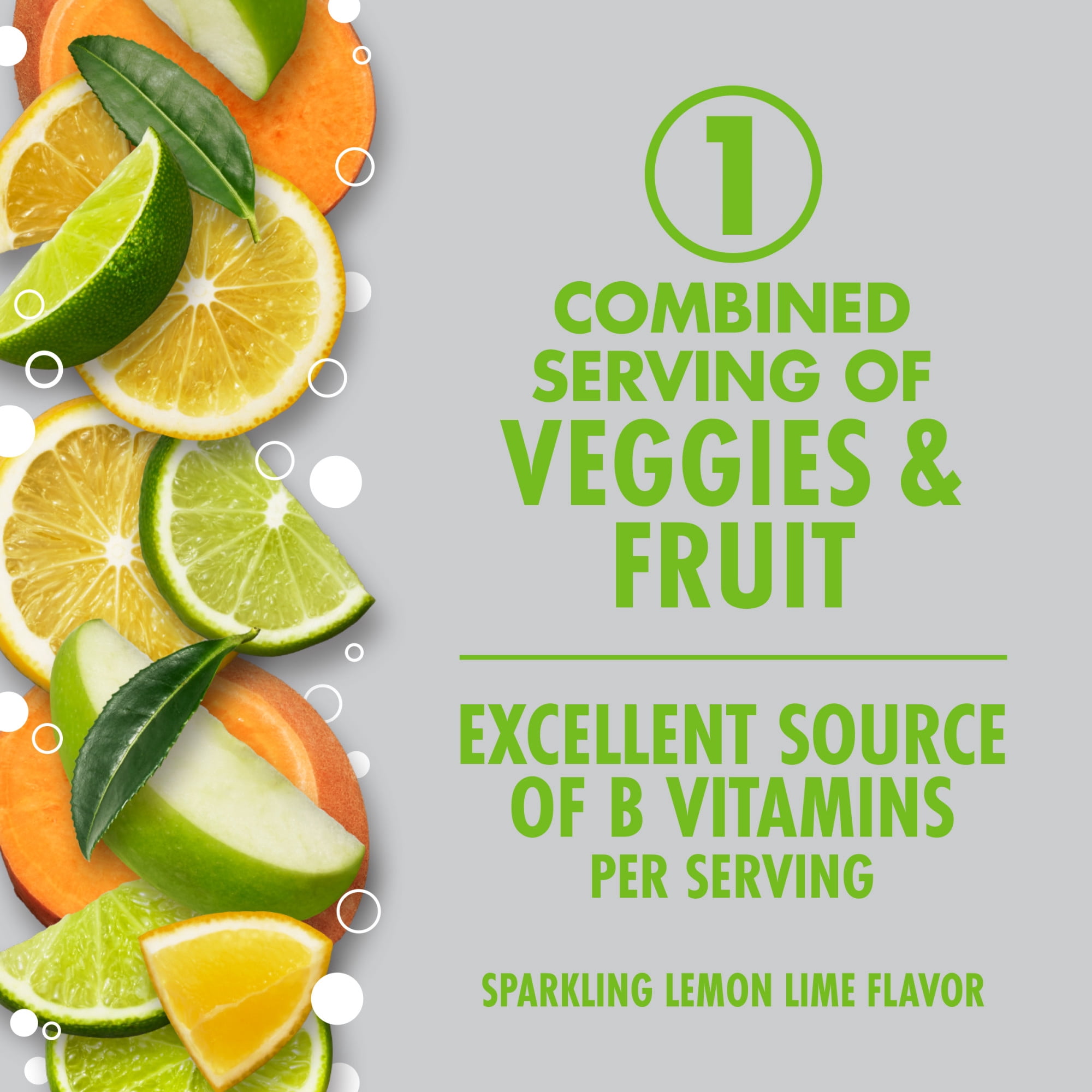 V8 +Energy Sparkling Lemon Lime Juice Energy Drink, 11.5 fl oz Can, 4 Count