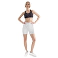 thumbnail image 4 of Arnsht Biker Shorts Women with Pockets High Waisted Stretch Underpants Workout Spandex Tummy Control Gym Running Yoga Shorts White XXL, 4 of 9