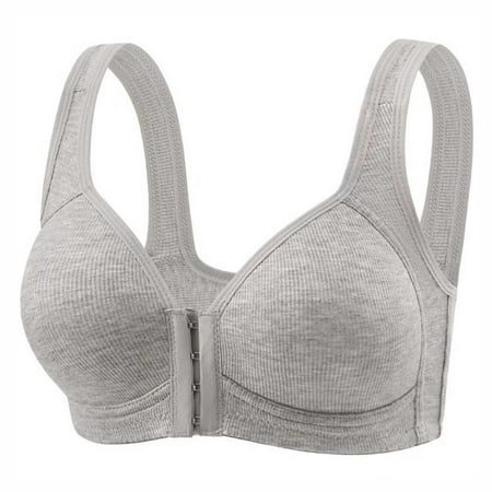 Up to 60% off Wireless Bra  Women s Large-size Button And Thin Gathered Waistcoat Underwear Without Rims.(Dark Gray XXL)