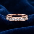 thumbnail image 4 of Pompeii 14k Rose Gold 1/3ct Diamond Vintage Wedding Ring Scroll Pattern Stackable Band, 4 of 5
