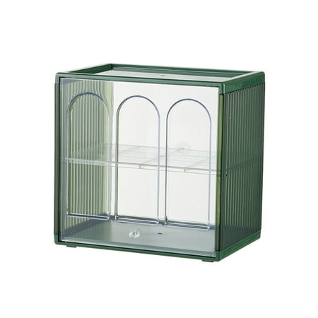 

Storage Bins with Lids Stackable Countertops Items Storage and Display Shelf for Cups Bowls Plates Green