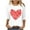 White ④, variant on qucoqpe Women's Valentine's Day T-Shirts Fashion Love Heart Printed Crew Neck 3/4 Sleeve Casual Loose Blouse Tops for Women